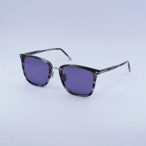 Tom Ford FT0949-D 55V Sunglasses Havana Square Frame, Blue Lenses
